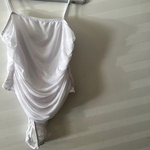 Pretty Little Thing white Mesh bodysuit